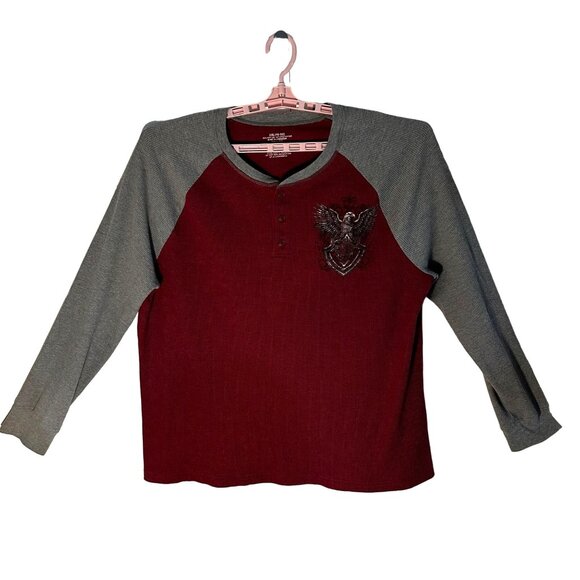 Rebellion Mens Y2K Rebel Thermal Shirt Size 2XL Grunge Garage Streetwear Eagle - Picture 2 of 8